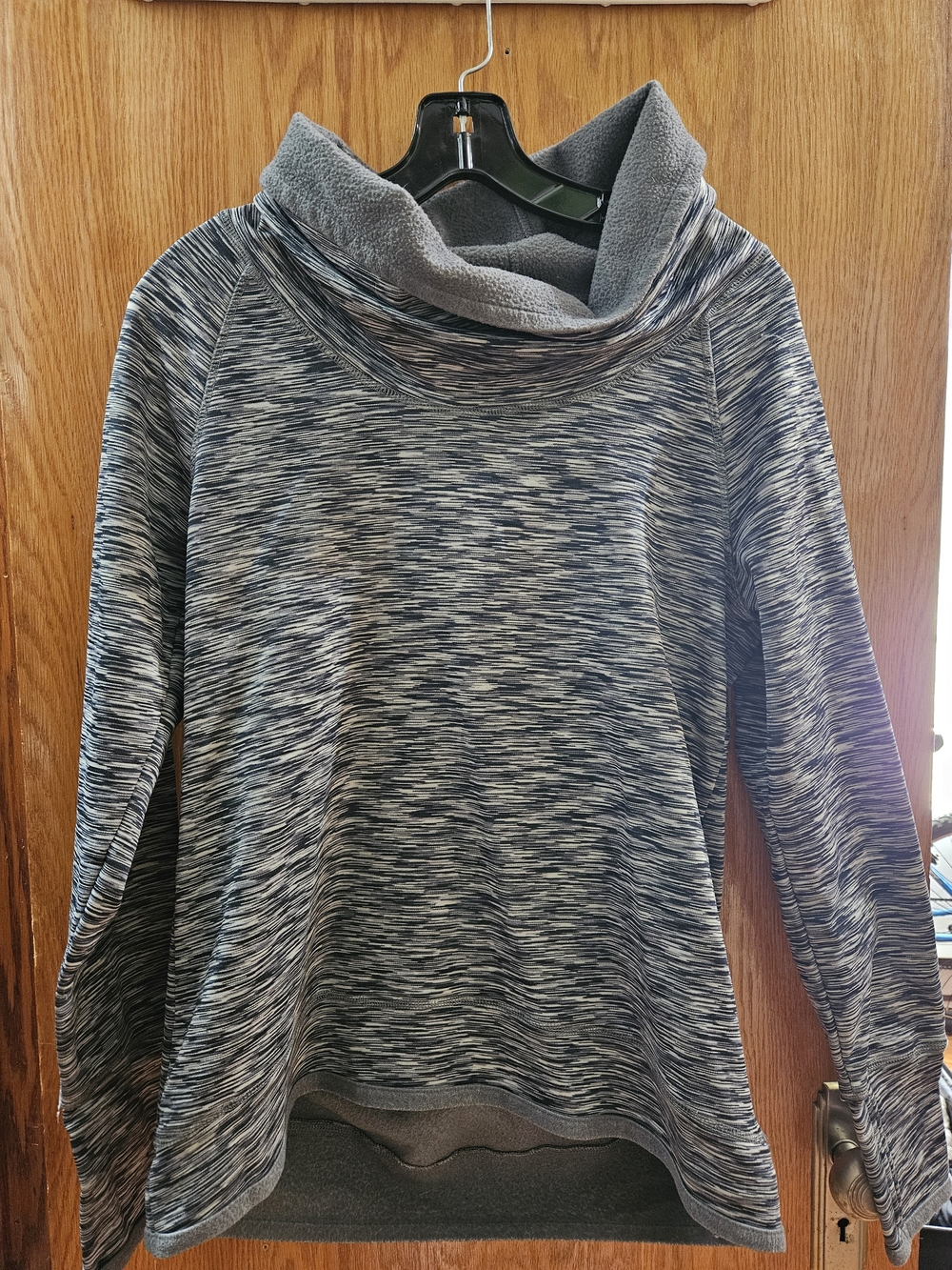 Cozy Gray Marled Cowl Neck Women's Sweater
